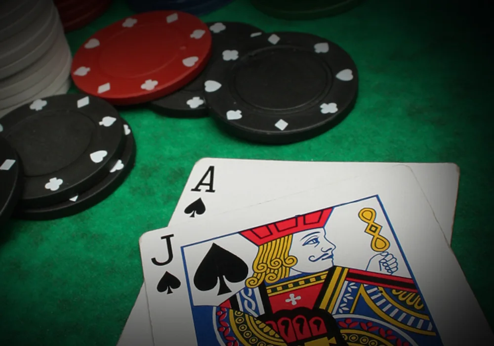 Blackjack cards and chips for Casino Night